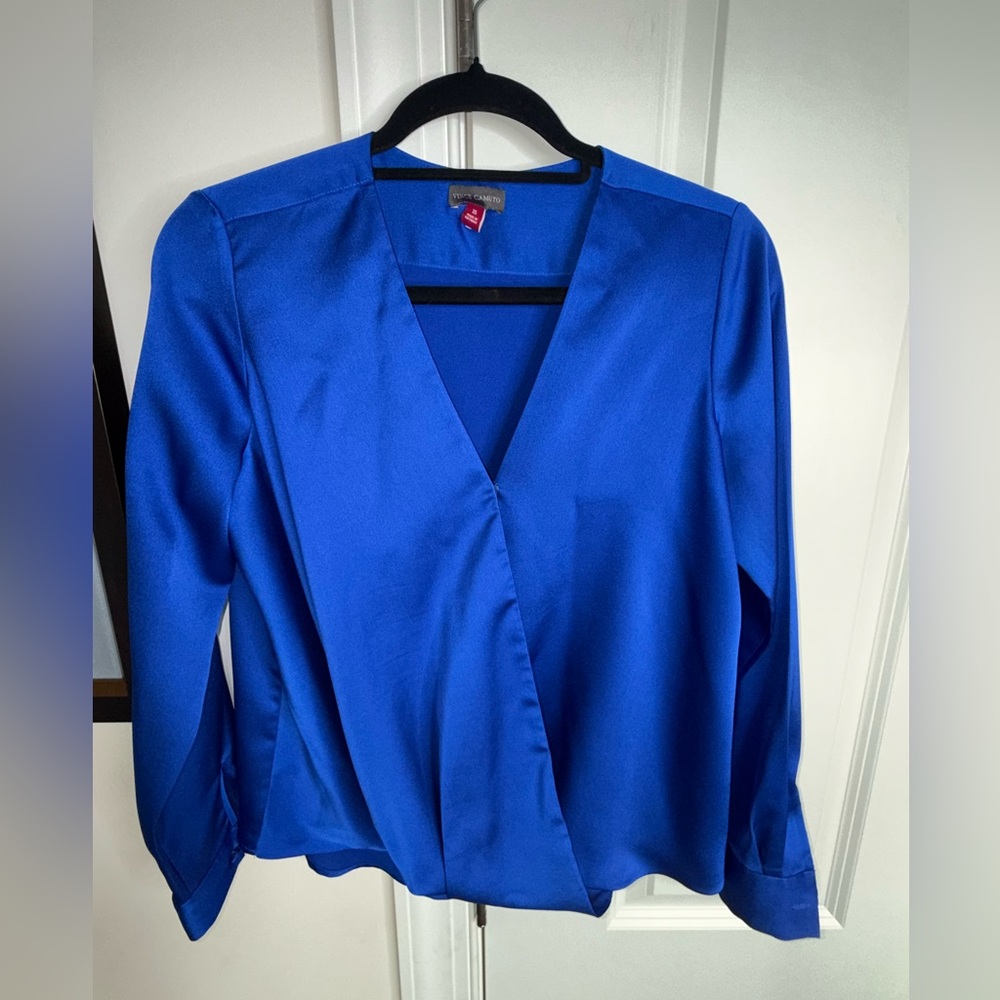 Vince Camuto Royal Blue Wrap Blouse